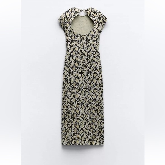 Zara Dresses & Skirts - Zara Black and Cream Midi Dress